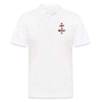 ALLES GUTE ZUM GEBURTSTAG. ALLES GUTE ZUM GEBURTSTAG. JAHRESTAG. - Männer Poloshirt - Weiß - Vorne - Kai (181cm)