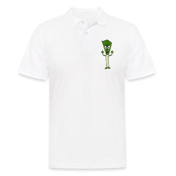 Drôles de poireaux avec des muscles - Polo Homme - blanc - Devant - Kai (181cm)