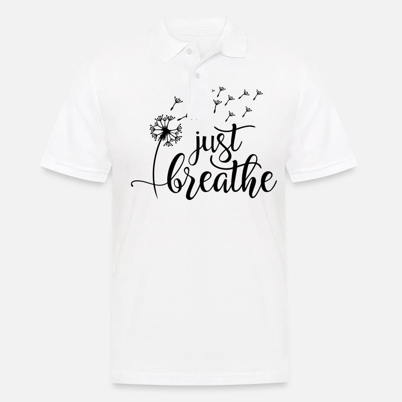 Just Breathe - Männer Poloshirt - Weiß