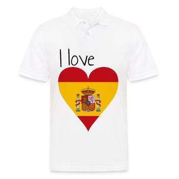 J'adore l'Espagne. Idée cadeau, drapeau espagnol - Polo Homme - blanc - Devant - Kai (181cm)