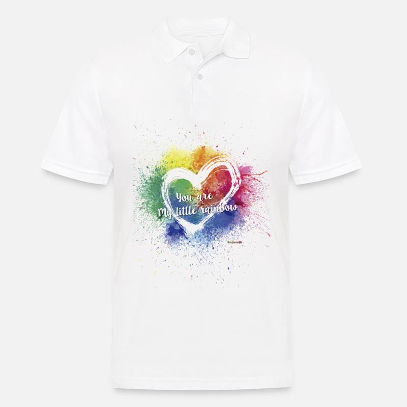 Kleiner Regenbogen - Männer Poloshirt - Weiß