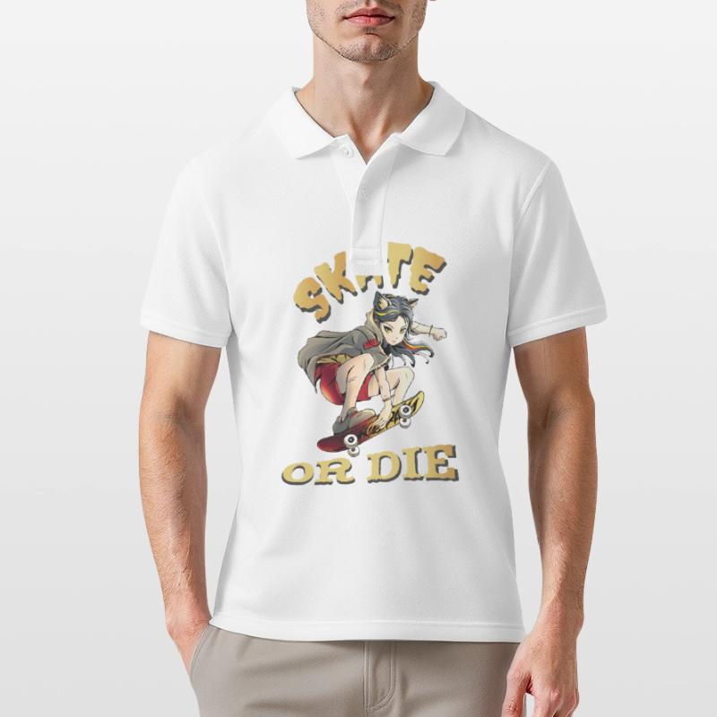 Skate oder stirb Skateboarder Anime Mädchen Männer Poloshirt