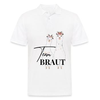 Team Braut Alpaca Lama Alpaka JGA Party Geschenk - Männer Poloshirt - Weiß - Vorne - Kai (181cm)