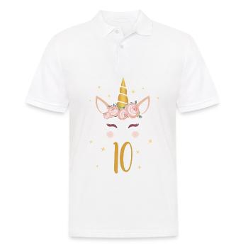 Birthday Shirt 10th Birthday Unicorn Gift - Men's Polo Shirt - white - Front - Kai (181cm)