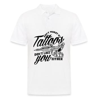 Funny Tattoo Tattoo Artist Tattoos Gift - Men's Polo Shirt - white - Front - Kai (181cm)