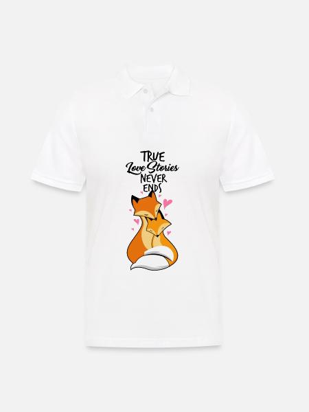 Lovers - foxes in love - Men's Polo Shirt - white