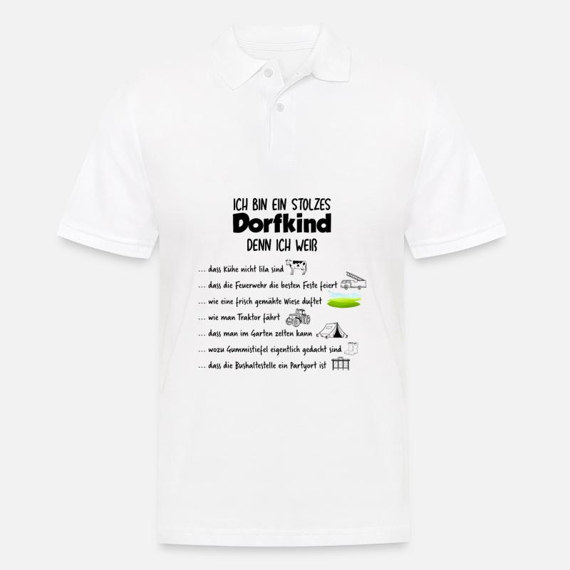 Ich bin ein stolzes Dorfkind - Männer Poloshirt - Weiß