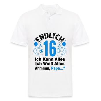 16 Geburtstag Junge Geschenk lustig 16. Ehrentag - Männer Poloshirt - Weiß - Vorne - Kai (181cm)