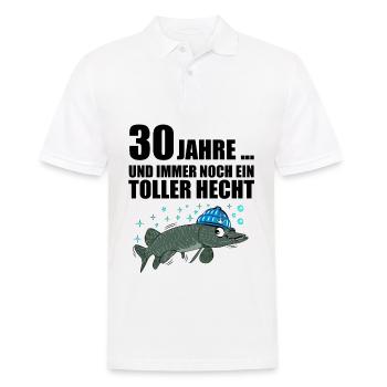 Anglergeschenk zum 30 Geburtstag 30 Ehrentag - Männer Poloshirt - Weiß - Vorne - Kai (181cm)