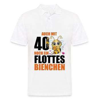 40 Geburtstag Frauen Geschenk lustig Biene Imker - Männer Poloshirt - Weiß - Vorne - Kai (181cm)
