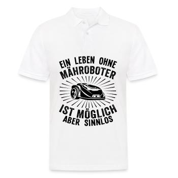 Hobbygärtner Rasenroboter Rasenmähroboter Humor - Männer Poloshirt - Weiß - Vorne - Kai (181cm)