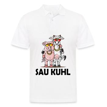 Schweine Kühe Geschenk witziges Wortspiel Humor - Männer Poloshirt - Weiß - Vorne - Kai (181cm)