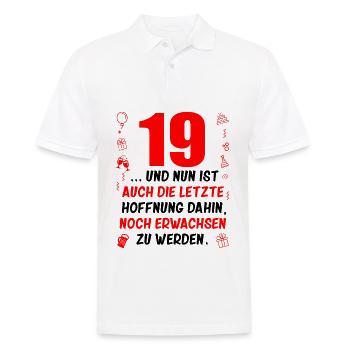 19. Geburtstag Mann 19.Ehrentag 19. Jubiläum Fun - Männer Poloshirt - Weiß - Vorne - Kai (181cm)