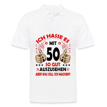 50 Geburtstag 50. Ehrentag Club der alten Säcke 50 - Männer Poloshirt - Weiß - Vorne - Kai (181cm)