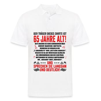 65. Geburtstag lustige Geschenke Männer 65 Jahre - Männer Poloshirt - Weiß - Vorne - Kai (181cm)