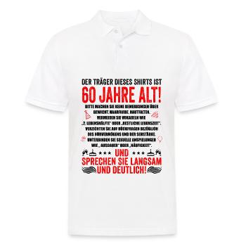 60. Geburtstag lustige Geschenke Männer 60 Jahre - Männer Poloshirt - Weiß - Vorne - Kai (181cm)