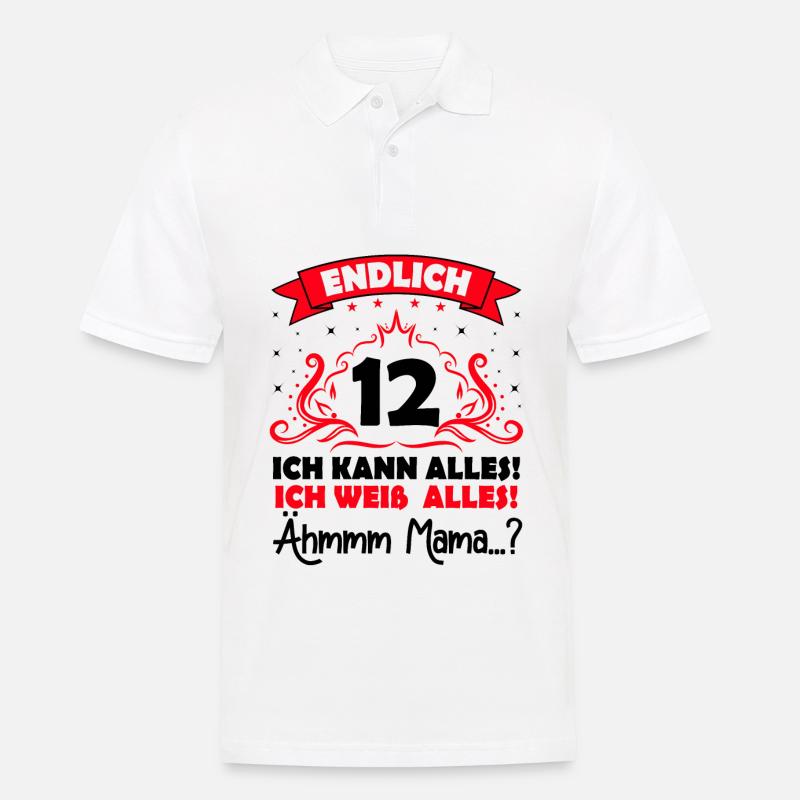 12 Geburtstag Mädchen Junge Fun Geschenk lustig - Männer Poloshirt - Weiß