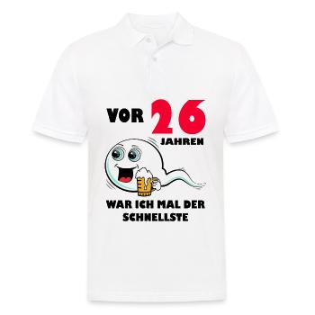26. Geburtstag lustig 26.Ehrentag 26. Jubiläum - Männer Poloshirt - Weiß - Vorne - Kai (181cm)
