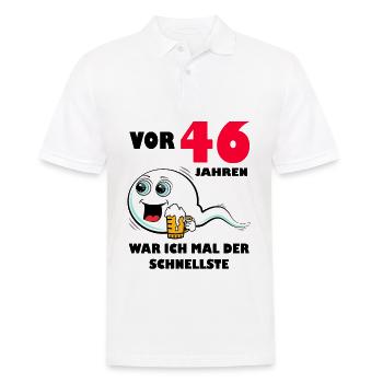 46. Geburtstag lustig 46.Ehrentag 46. Jubiläum - Männer Poloshirt - Weiß - Vorne - Kai (181cm)