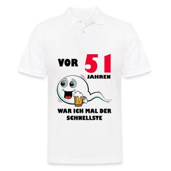 51. Geburtstag lustig 51.Ehrentag 51. Jubiläum - Männer Poloshirt - Weiß - Vorne - Kai (181cm)