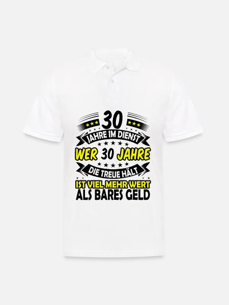 30. Dienstjubiläum 30. Firmenjubiläum Geschenk - Männer Poloshirt - Weiß