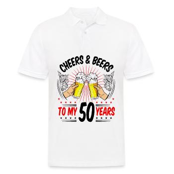 50. Geburtstag lustig Mann 50 Geburtstag Geschenk - Männer Poloshirt - Weiß - Vorne - Kai (181cm)