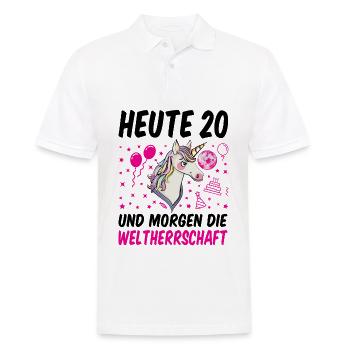 20 Geburtstag Mädchen Geschenk lustig 20. Ehrentag - Männer Poloshirt - Weiß - Vorne - Kai (181cm)