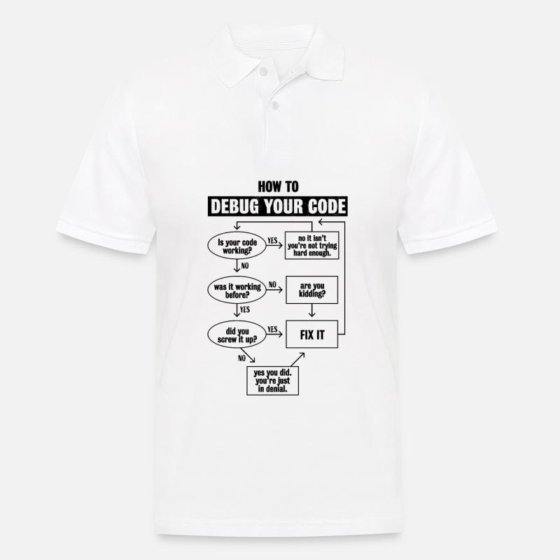 Programmiercode Codierung Lustiges Debug-Geschenk - Männer Poloshirt - Weiß