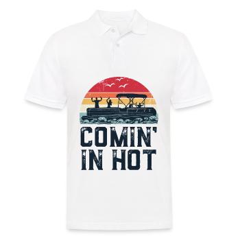 Drôle de ponton Boat Party Comin' dans Hot Birthday - Polo Homme - blanc - Devant - Kai (181cm)