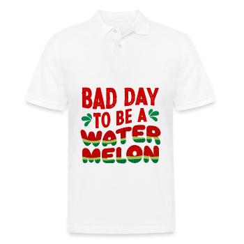 Bad Day To Be a Watermelon Drôle Mignon - Polo Homme - blanc - Devant - Kai (181cm)