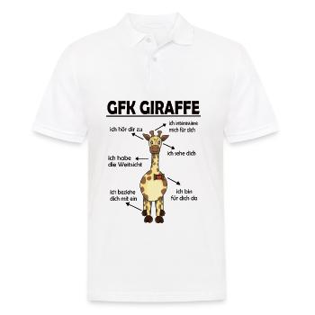 Gewaltfreie Kommunikation Giraffe Herz - Männer Poloshirt - Weiß - Vorne - Kai (181cm)