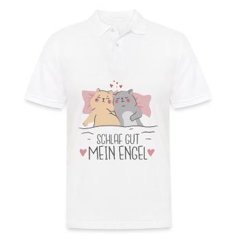 Schlaf gut mein Engel schlafende Katze - Männer Poloshirt - Weiß - Vorne - Kai (181cm)