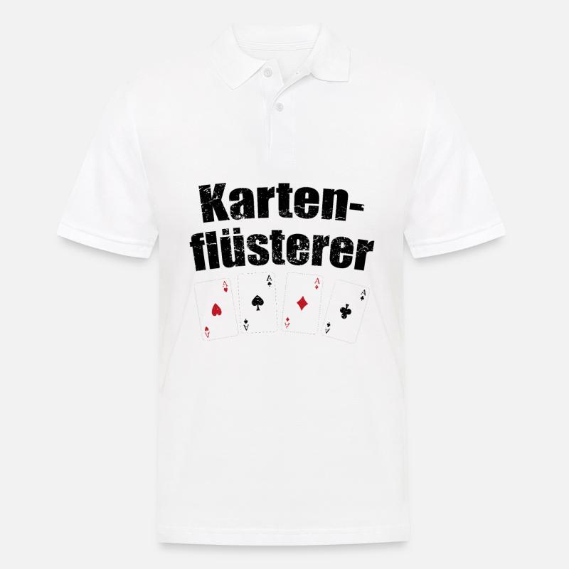 Kartenflüsterer Ass Spielkarten Karten Geschenk - Männer Poloshirt - Weiß