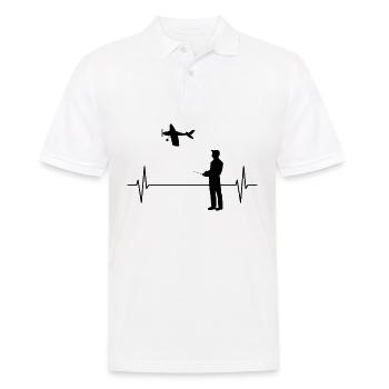 RC Modèle d’avion Flight Heartbeat Line Cadeau - Polo Homme - blanc - Devant - Kai (181cm)