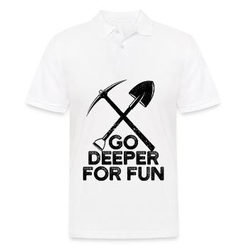 Drôle de géologue à la chasse aux pierres - Polo Homme - blanc - Devant - Kai (181cm)