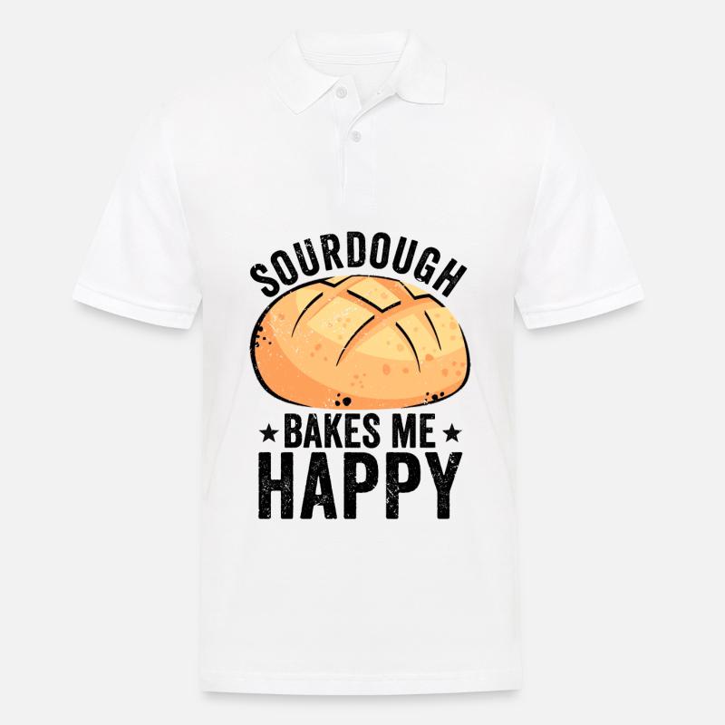 Lustiger Brotbacken-Bäcker - Männer Poloshirt - Weiß