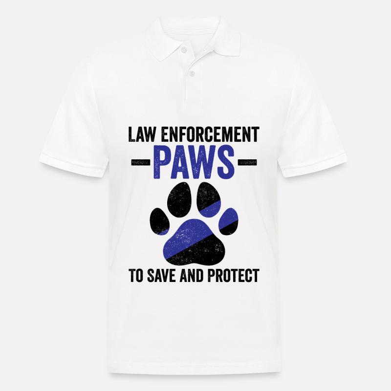 Polizeibeamter Polizeihund - Männer Poloshirt - Weiß
