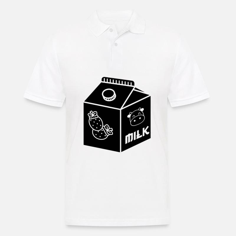 Erdbeer-Milchkarton Japanisch - Männer Poloshirt - Weiß