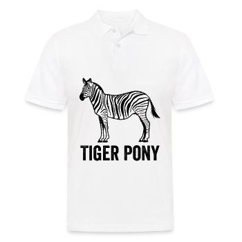 Funny Zebra Tiger Pony - Men's Polo Shirt - white - Front - Kai (181cm)