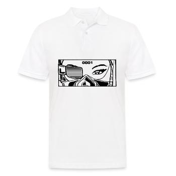 Cyber Aesthetic Anime Girl Eyes Cyber Goth - Männer Poloshirt - Weiß - Vorne - Kai (181cm)