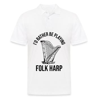 Harfenspieler Harfenist - Männer Poloshirt - Weiß - Vorne - Kai (181cm)