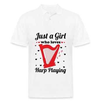 Harfenspieler Harfenist - Männer Poloshirt - Weiß - Vorne - Kai (181cm)