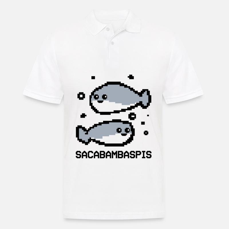 Fisch Meme Pixel Paar - Männer Poloshirt - Weiß