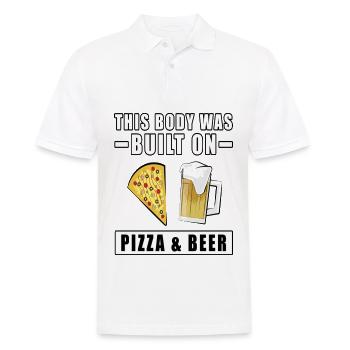 Ce corps a été construit sur la bière à pizza - Polo Homme - blanc - Devant - Kai (181cm)