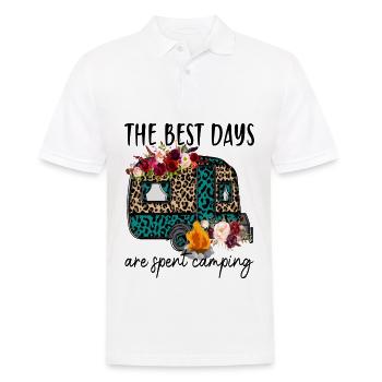 The Best Days Are Spent Camping - Men's Polo Shirt - white - Front - Kai (181cm)