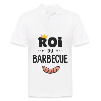 Roi du barbecue pour homme papa BBQ - Polo Homme - blanc - Devant - Kai (181cm)