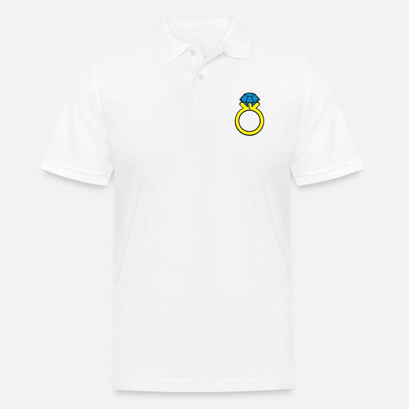 diamond ring - Männer Poloshirt - Weiß