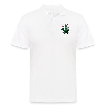Kiffen und Pizza Liebe - Männer Poloshirt - Weiß - Vorne - Kai (181cm)