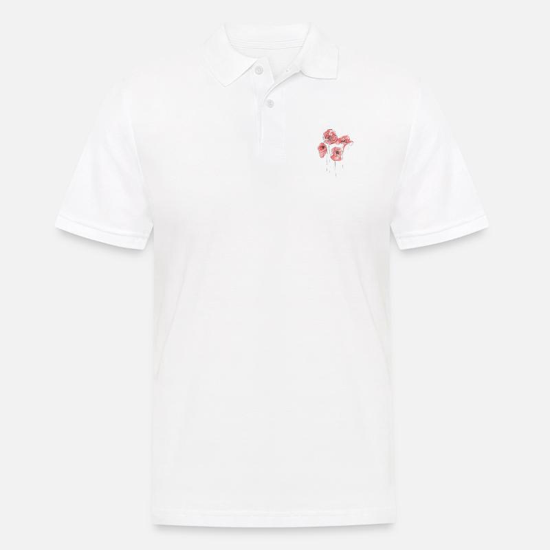 Mohnblüten - Männer Poloshirt - Weiß