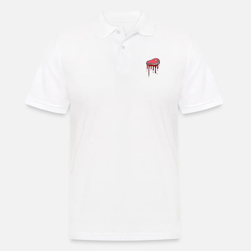 Steak - Männer Poloshirt - Weiß